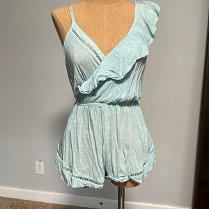 Mint green flowy romper